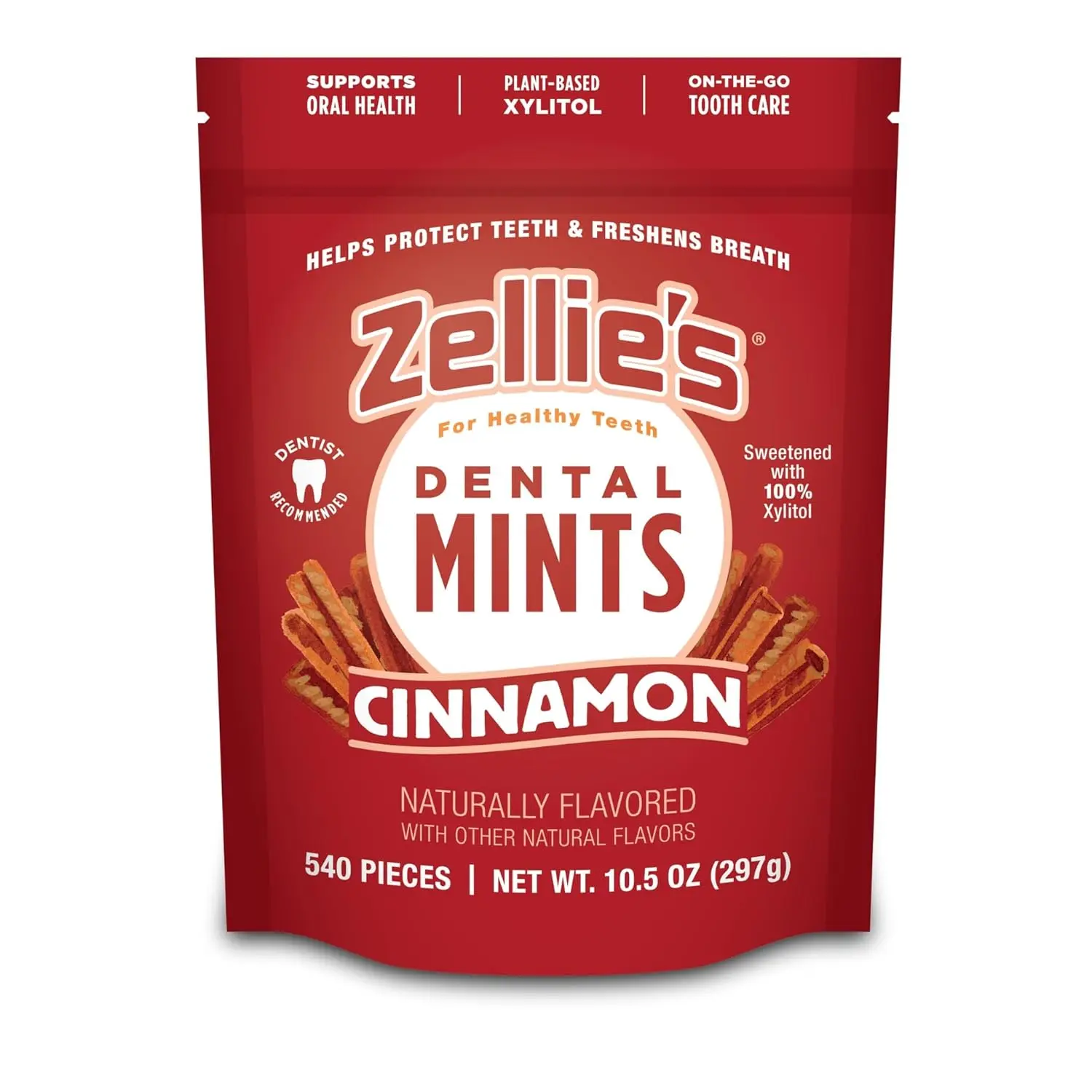 Zellies cinnamon breath mints made with 100% xylitol are a delicious and effortless way to support your oral health on the go while keeping your breath fresh.