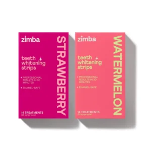 Zimba teeth whitening strips for sensitive teeth with strawberry and watermelon flavor provide a gentle and effective way to remove stains and achieve a brighter smile at home.