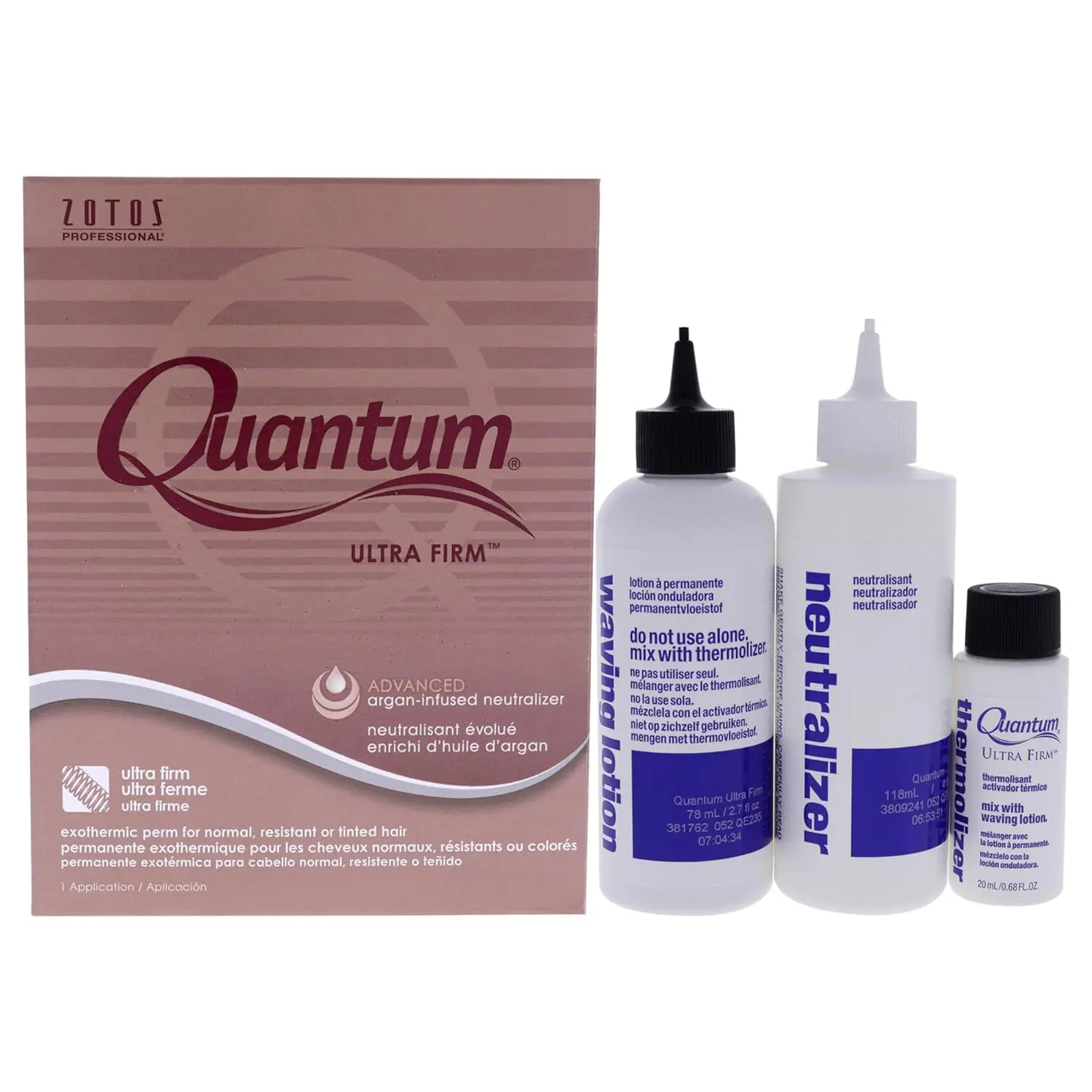 Zotos Quantum Ultra Firm Exothermic Permanent creates even, predictable curls on all hair types, using a patented equalizer and conditioner.