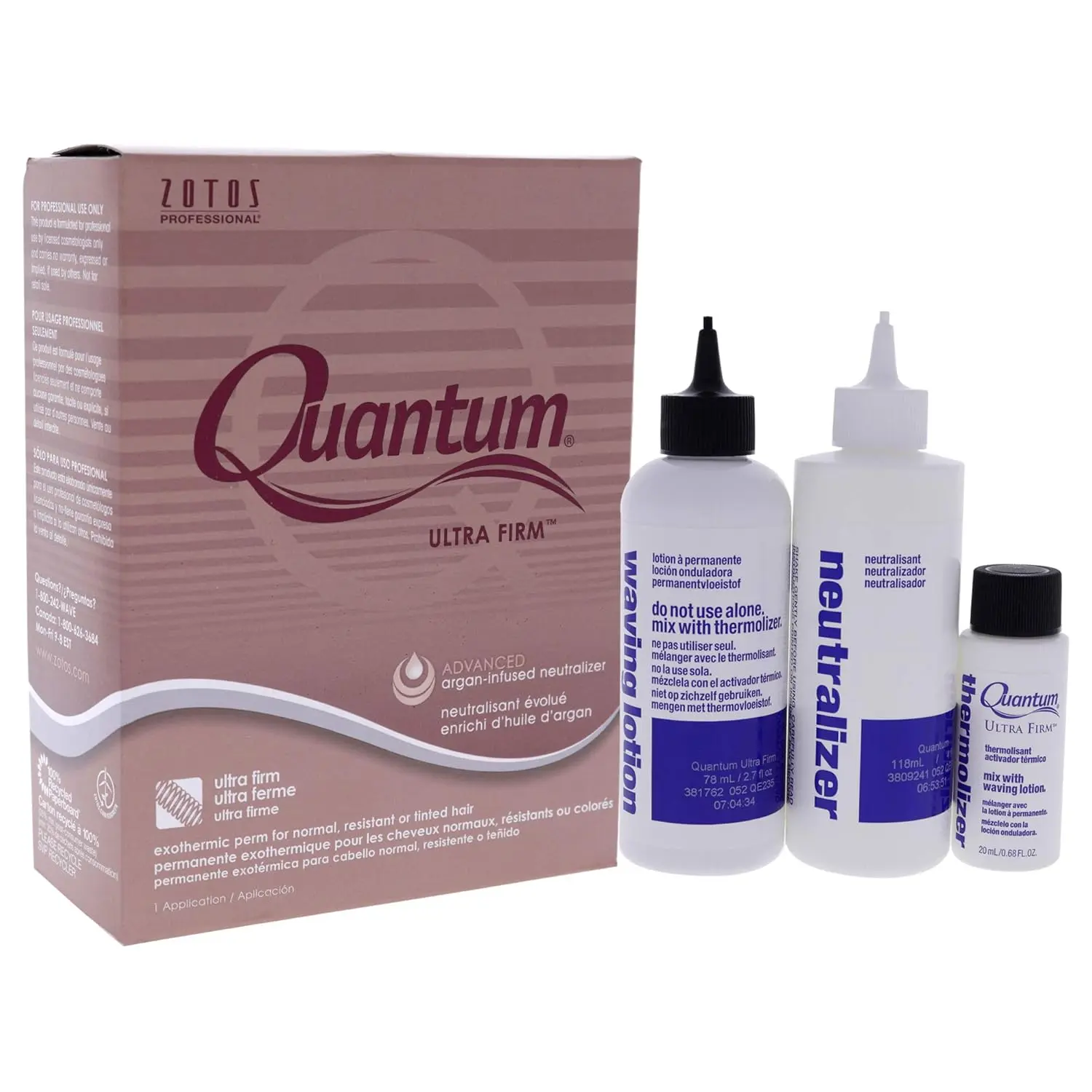 Zotos Quantum Ultra Firm Exothermic Permanent creates even, predictable curls on all hair types, using a patented equalizer and conditioner.