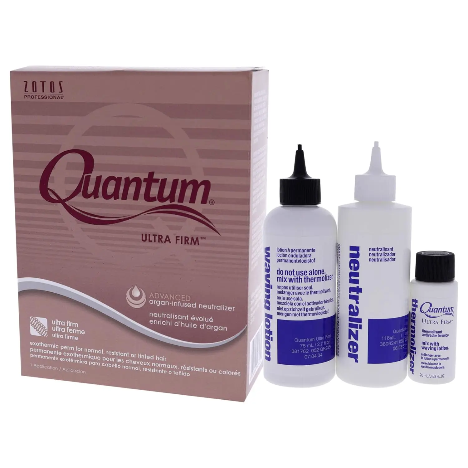 Zotos Quantum Ultra Firm Exothermic Permanent creates even, predictable curls on all hair types, using a patented equalizer and conditioner.